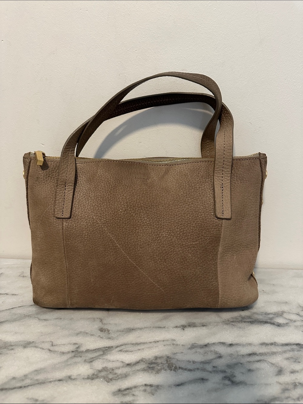 Hammitt Addie Medium Tan Pebbled Leather Tote Crossbody Bag Handbag